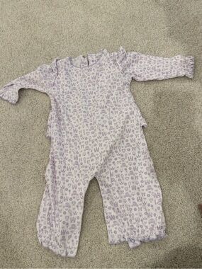 Kissy Kissy Lavender Print Long-Sleeve One-Piece